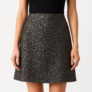 A-Line Black Sequin Skirt
